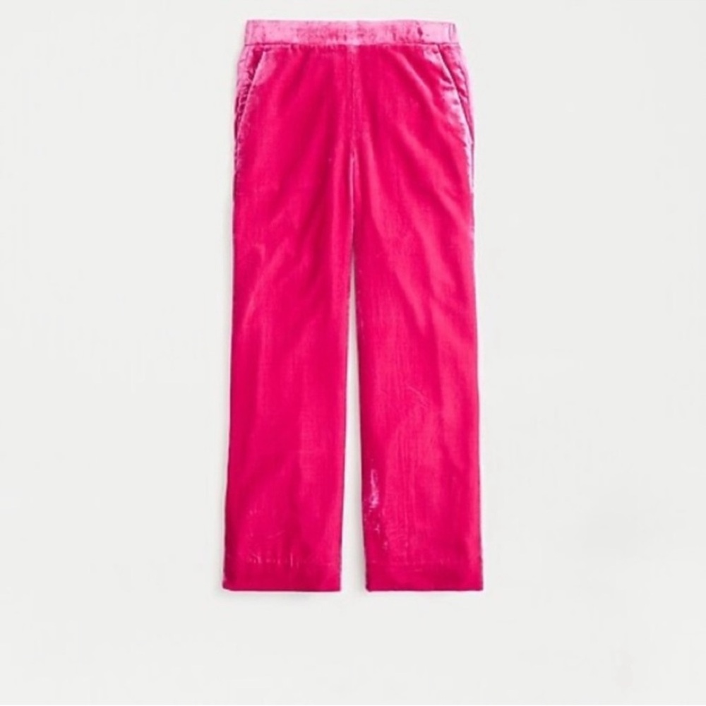 J. Crew Pull-On Peyton Berry Pink Velvet Pants size 2